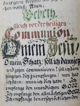 Load image into Gallery viewer, Morgen Gebether. German Manuscript Book of Prayer, 1782. Tremendous and Well Detailed Initials of Varying Hues