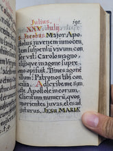 Load image into Gallery viewer, Calendarium Exhibens Methodum practicam Bene Moriendi, Circa 1685-1700. Latin Manuscript Calendar of Saints and the Art of Dying Well, with Prayers and Invocations for the Year. Manuscript Edition of the 17th Century Printed Work