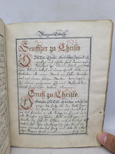 Load image into Gallery viewer, Morgens-Gebether. German Manuscript Book of Prayer, Circa 1750. Beautiful Calligraphy and Detailed Initials