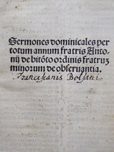 Load image into Gallery viewer, Sermones Dominicales per Totum Annum, 1492. With a Heavily Annotated Index, Rubricated Throughout