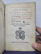 Load image into Gallery viewer, Institutiones Juris Civilis, 1557
