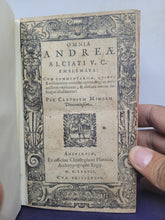 Load image into Gallery viewer, Omnia Andreae Alciati Emblemata Cum Commentaris, 1577. Profusely Annotated