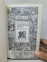 Load image into Gallery viewer, Biblia Insignium Historiarum Simulachris, cum venustati, tum veritati accomodis illustrate, 1542. First Gryphius Edition. Illustrated with Woodcuts by Hans Holbein and Sebald Beham