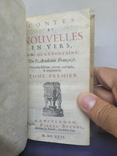 Load image into Gallery viewer, Contes et Nouvelles en Vers, par Mr. De La Fontaine, de l'academie françoise, 1696. Two Volumes Finely Bound into One. Uncommon Edition Without any Engravings