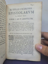 Load image into Gallery viewer, M. Tullii Ciceronis Epistolarum Libri XVI. ad familiares ut vulgo vocantur, 1689