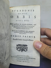 Load image into Gallery viewer, Strabonis De Situ Orbis Libri XVII, 1652. Two Vellum Volumes