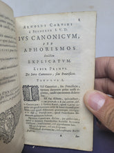 Load image into Gallery viewer, Arnoldi Corvini Jus Canonicum per aphorismos strictim explicatum, 1651
