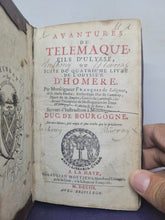 Load image into Gallery viewer, Avantures de Telemaque, fils d'Ulysse: ou, Suite du quatrième livre de l'Odysseé d'Homere, 1703