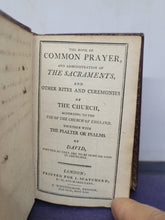 Load image into Gallery viewer, The Book of Common Prayer, and administration of the sacraments; Bound With; A New Version of the Psalms of David, fitted to the tunes used in churches, Early 19th Century. Near Miniature Prayer Book