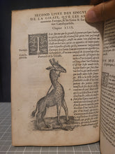 Load image into Gallery viewer, Les Observations de Plusieurs Singularitez et Choses Memorables, Trouuées en Grece, Asie, Iudée, Egypte, Arabie, & autres pays estranges redigées en trois liures, 1553