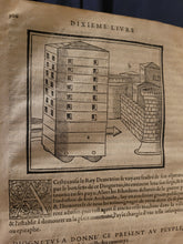 Load image into Gallery viewer, Architecture ou Art de bien bastir de Marc Vitruve Pollion autheur romain antique, 1572. Second Edition of the Complete French Translation of Vitruvius. Over 100 Large Woodcut Illustrations, Many Full-Page