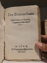 Load image into Gallery viewer, Les Diverses Lecons d'Antoine Du Verdier, S. de Vaupriuaz, Suyuans Celles de Pierre Messie, 1592