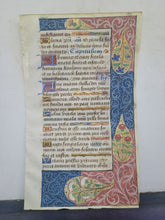 Load image into Gallery viewer, Leaf From an Illuminated Book of Hours, France (Burgundy?), Circa 1475. Illuminated Manuscript on Vellum. De Profundis from the Office of the Dead, and Psalms 132-133. Two Lavishly Illuminated Borders