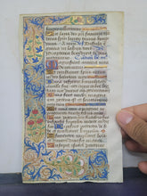 Load image into Gallery viewer, Leaf From an Illuminated Book of Hours, France (Burgundy?), Circa 1475. Illuminated Manuscript on Vellum. De Profundis from the Office of the Dead, and Psalms 132-133. Two Lavishly Illuminated Borders