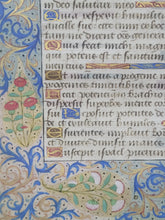 Load image into Gallery viewer, Leaf From an Illuminated Book of Hours, France (Burgundy?), Circa 1475. Illuminated Manuscript on Vellum. De Profundis from the Office of the Dead, and Psalms 132-133. Two Lavishly Illuminated Borders