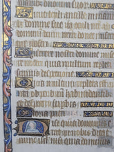 Load image into Gallery viewer, Leaf From an Illuminated Book of Hours with a Historiated Initial, Northern France, Circa 1470. Illuminated Manuscript on Vellum. Psalms 122-123, with a Large Border