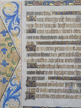Load image into Gallery viewer, Leaf From an Illuminated Book of Hours with a Historiated Initial, Northern France, Circa 1470. Illuminated Manuscript on Vellum. Psalms 122-123, with a Large Border