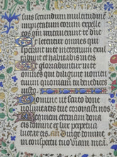 Load image into Gallery viewer, Leaf From an Extravagantly Illuminated Book of Hours, Paris, Circa 1440-1460. Folio 88 from the Penitential Psalms, including Psalm 6. Masterfully Illuminated Manuscript by Jean Hancelin and the Master of Saint Stephen