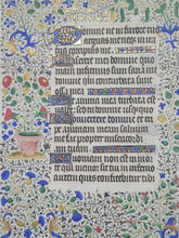Load image into Gallery viewer, Leaf From an Extravagantly Illuminated Book of Hours, Paris, Circa 1440-1460. Folio 88 from the Penitential Psalms, including Psalm 6. Masterfully Illuminated Manuscript by Jean Hancelin and the Master of Saint Stephen
