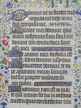 Load image into Gallery viewer, Leaf From an Extravagantly Illuminated Book of Hours, Paris, Circa 1440-1460. Folio 88 from the Penitential Psalms, including Psalm 6. Masterfully Illuminated Manuscript by Jean Hancelin and the Master of Saint Stephen