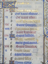 Load image into Gallery viewer, Book of Hours Calendar, Use of Paris, Circa 1450. Extravagantly Illuminated Manuscript on Vellum from France, By the Circle of the Master of Jean Rolin II, With Full Borders