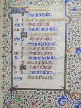 Load image into Gallery viewer, Book of Hours Calendar, Use of Paris, Circa 1450. Extravagantly Illuminated Manuscript on Vellum from France, By the Circle of the Master of Jean Rolin II, With Full Borders