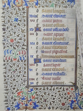 Load image into Gallery viewer, Book of Hours Calendar, Use of Paris, Circa 1450. Extravagantly Illuminated Manuscript on Vellum from France, By the Circle of the Master of Jean Rolin II, With Full Borders