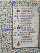 Load image into Gallery viewer, Book of Hours Calendar, Use of Paris, Circa 1450. Extravagantly Illuminated Manuscript on Vellum from France, By the Circle of the Master of Jean Rolin II, With Full Borders