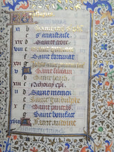 Load image into Gallery viewer, Book of Hours Calendar, Use of Paris, Circa 1450. Extravagantly Illuminated Manuscript on Vellum from France, By the Circle of the Master of Jean Rolin II, With Full Borders