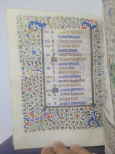 Load image into Gallery viewer, Book of Hours Calendar, Use of Paris, Circa 1450. Extravagantly Illuminated Manuscript on Vellum from France, By the Circle of the Master of Jean Rolin II, With Full Borders