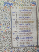 Load image into Gallery viewer, Book of Hours Calendar, Use of Paris, Circa 1450. Extravagantly Illuminated Manuscript on Vellum from France, By the Circle of the Master of Jean Rolin II, With Full Borders