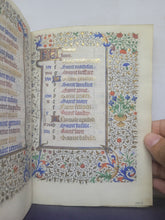Load image into Gallery viewer, Book of Hours Calendar, Use of Paris, Circa 1450. Extravagantly Illuminated Manuscript on Vellum from France, By the Circle of the Master of Jean Rolin II, With Full Borders