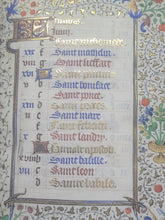 Load image into Gallery viewer, Book of Hours Calendar, Use of Paris, Circa 1450. Extravagantly Illuminated Manuscript on Vellum from France, By the Circle of the Master of Jean Rolin II, With Full Borders