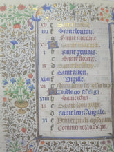 Load image into Gallery viewer, Book of Hours Calendar, Use of Paris, Circa 1450. Extravagantly Illuminated Manuscript on Vellum from France, By the Circle of the Master of Jean Rolin II, With Full Borders