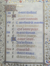 Load image into Gallery viewer, Book of Hours Calendar, Use of Paris, Circa 1450. Extravagantly Illuminated Manuscript on Vellum from France, By the Circle of the Master of Jean Rolin II, With Full Borders