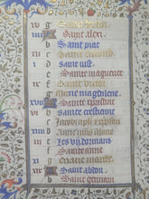 Load image into Gallery viewer, Book of Hours Calendar, Use of Paris, Circa 1450. Extravagantly Illuminated Manuscript on Vellum from France, By the Circle of the Master of Jean Rolin II, With Full Borders