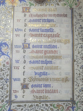 Load image into Gallery viewer, Book of Hours Calendar, Use of Paris, Circa 1450. Extravagantly Illuminated Manuscript on Vellum from France, By the Circle of the Master of Jean Rolin II, With Full Borders