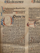 Load image into Gallery viewer, Opuscula, 1489. The Collected Short Works of Saint Augustine, Including his Famed Confessions and Meditations, all Rubricated, and Heavily Annotated Throughout
