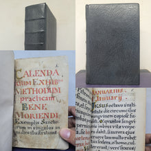 Load image into Gallery viewer, Calendarium Exhibens Methodum practicam Bene Moriendi, Circa 1685-1700. Latin Manuscript Calendar of Saints and the Art of Dying Well, with Prayers and Invocations for the Year. Manuscript Edition of the 17th Century Printed Work