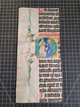Load image into Gallery viewer, The Annunciation. Historiated Initial of the Letter D, Early 15th Century. Cutting From a Manuscript Antiphonary