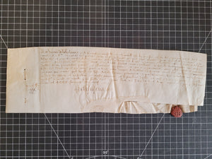 Medieval Charter concerning Jacques de Villedon. Manuscript on Parchment, February 7 1479