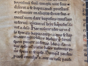 Manuscript Fragment from the Selected Writing of Saint Augustine, 12th Century