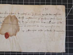 Medieval Quittance of the 100 Years War for Lord Godefroy Le Fèvre, Custodian of the Coffers of Duke Louis I of Orléans. Manuscript on Parchment, January 20 1398. From the Archives of the Order of Malta, or Knights Hospitallers