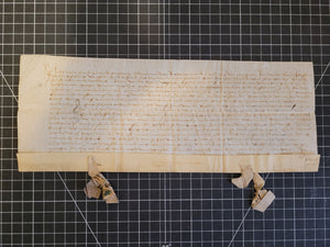 Medieval Charter. Manuscript on Parchment, 15th Century. 19-Line Format