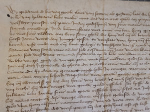 Medieval Charter. Manuscript on Parchment, 15th Century. 25-Line Format