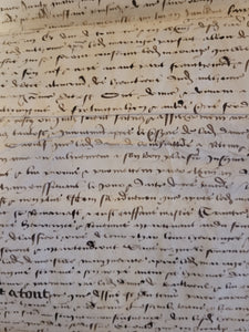 Medieval Marriage Alliance Between Antoine de Bailleul and Marguerite de Blondel. Manuscript on Parchment, December 23 1472