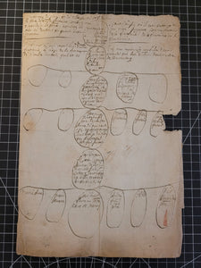 Genealogical Family Tree Sketch of the de Fontaine Family. Manuscript on Paper, 1695