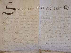 Letter of Constitution of Life Annuity for Jean de Fontaine, Lieutenant and Grand Bailiff of Flobecq and Lessines, 1684