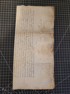 Patent of Nobility for the de Fontaine Family, Signed by the Kings Herald-At-Arms, Jean Bouhelier. Illuminated Manuscript on Parchment, April 2 1665