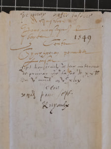 Renaissance Charter. Manuscript on Parchment, 1549